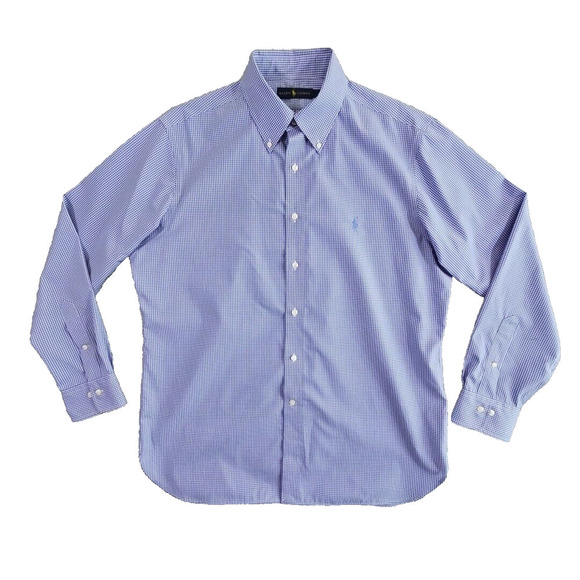 Ralph Lauren Button Down Shirt Men's 16 1/2 34/35 Classic Fit Quiet Luxury Blue - Picture 1 of 16